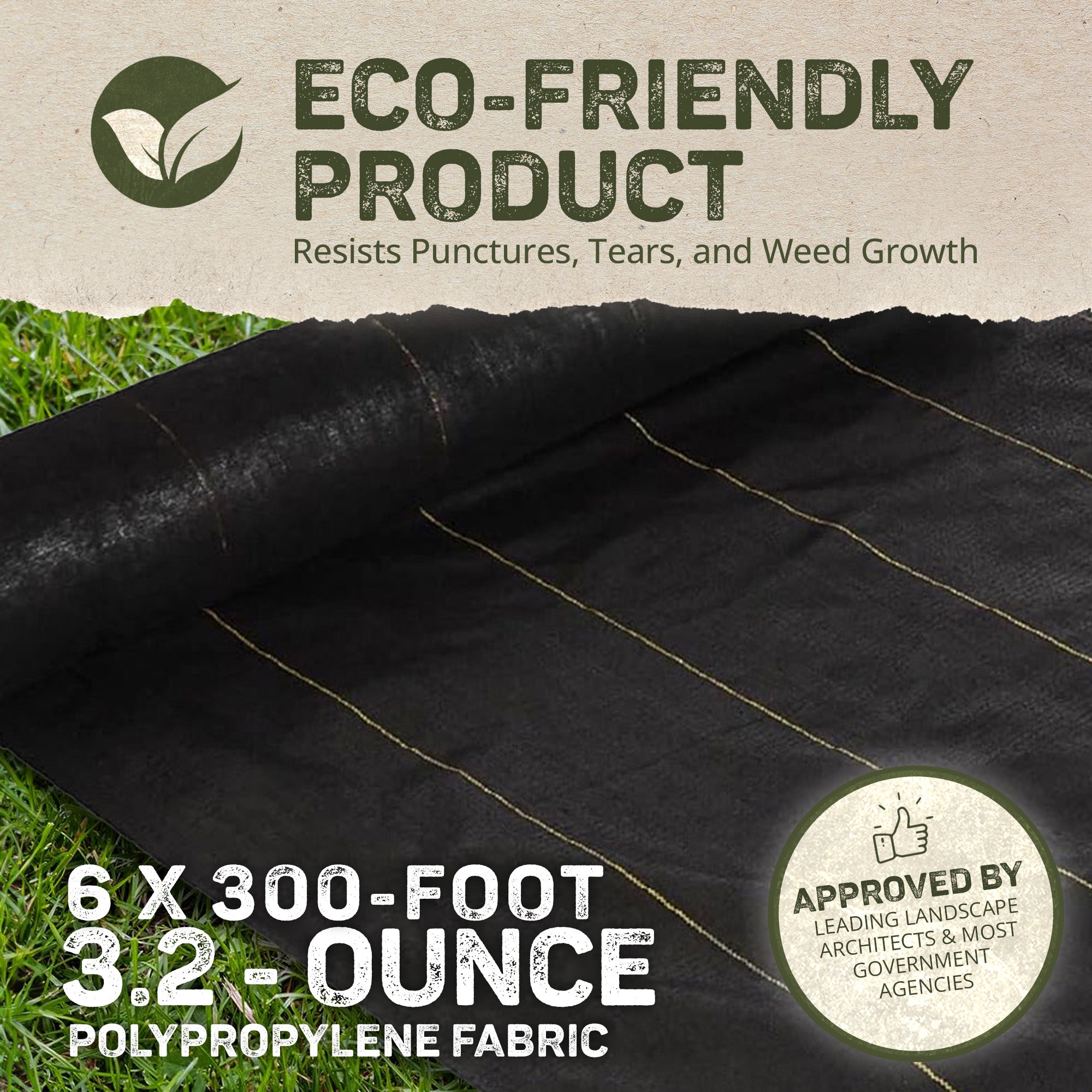 DeWitt Sunbelt 6' x 300' Woven Weed Barrier Landscape Fabric Ground Cover 2 Pack - VMInnovations