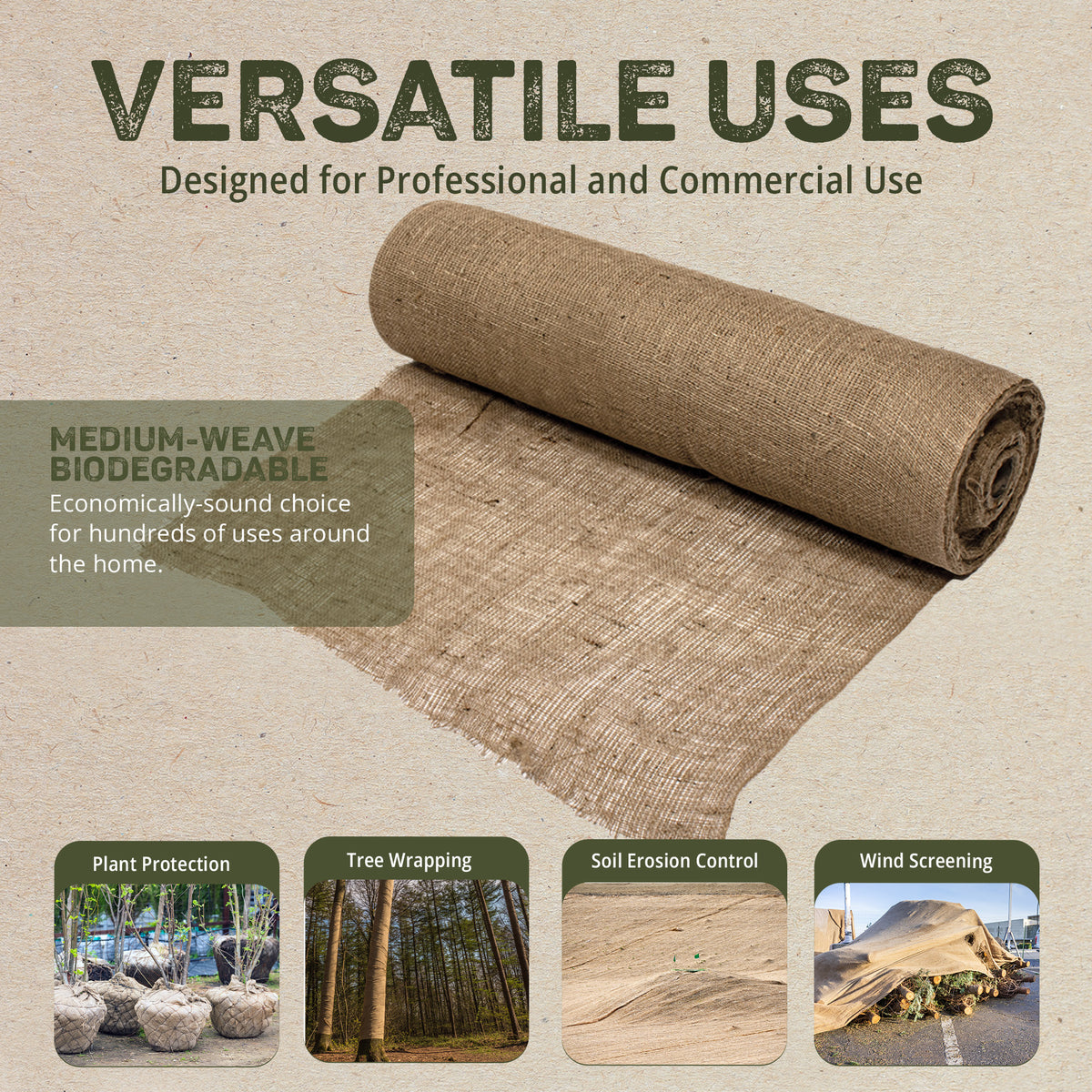 DeWitt 4 x 250 Foot 5.5 Ounce Gardening Landscape Burlap Fabric Roll (Used)