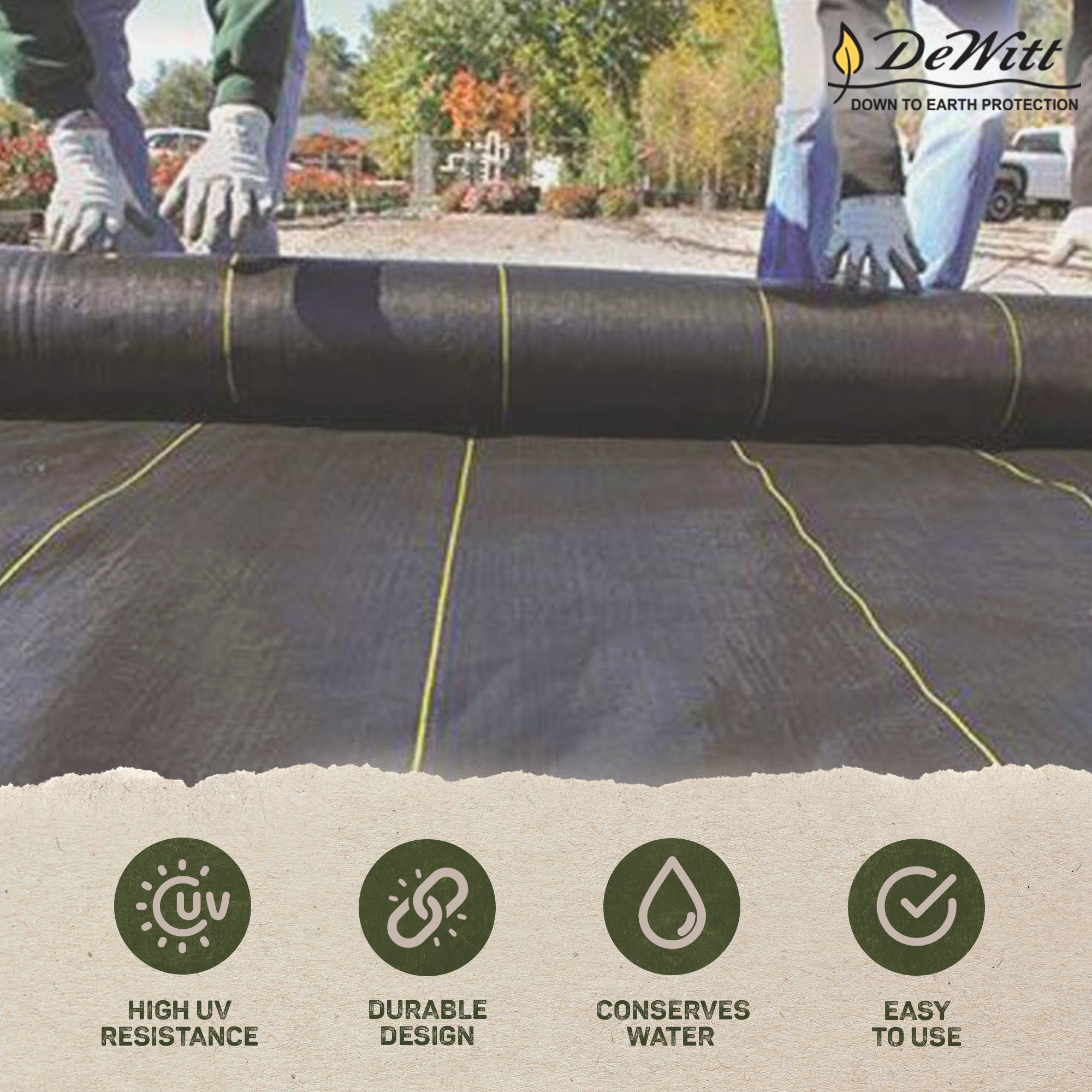 DeWitt Sunbelt 3' Wide Weed Barrier Landscape Fabric Ground Cover, 300' (4 Pack) - VMInnovations