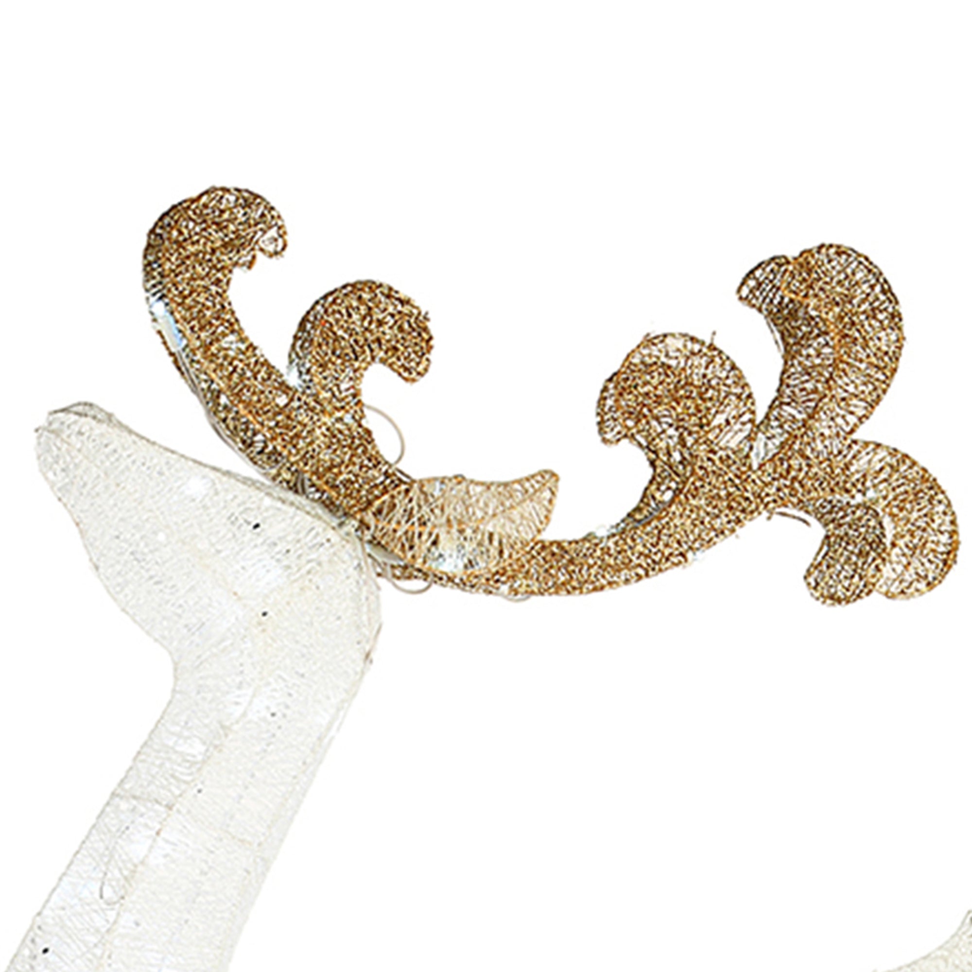 National Tree Company Pre Lit White Sisal Reindeer & Sleigh Decor (Used) - VMInnovations