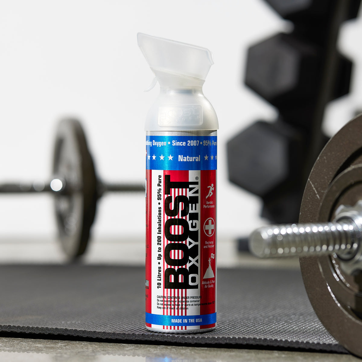 2 Pack 10L Boost Oxygen Stars and Stripes Pure Canned Oxygen Canister, Natural