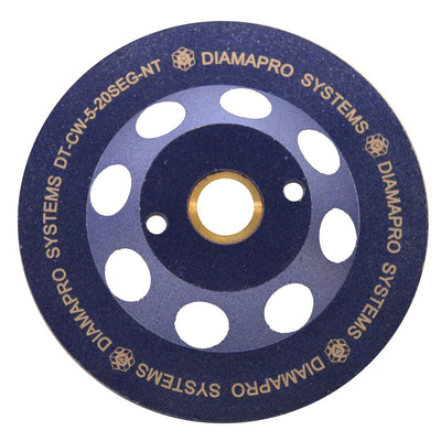 DiamaPro Systems NonThreaded 5" 20 Segment Turbo Grinding Cup Wheel (2 Pack)