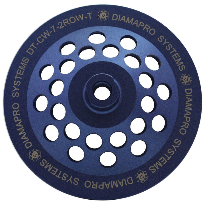 DiamaPro Systems Threaded 7 Inch Double Row Concrete Grinding Cup Wheel Tool - VMInnovations
