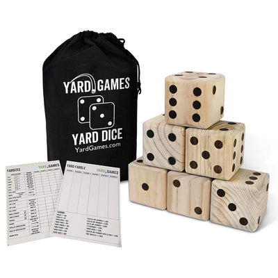 YardGames Giant Tumbling Timbers Outdoor Game Bundle w/ 4 in a Row & Jumbo Dice