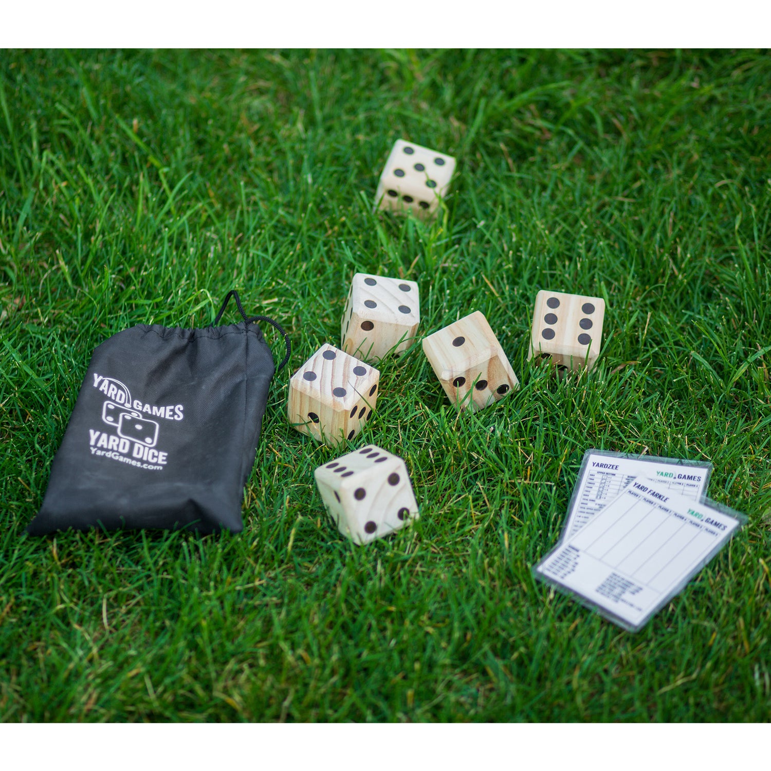 YardGames Giant Outdoor Pong Activity Party Set Bundle w/ Giant Wooden Dice Set