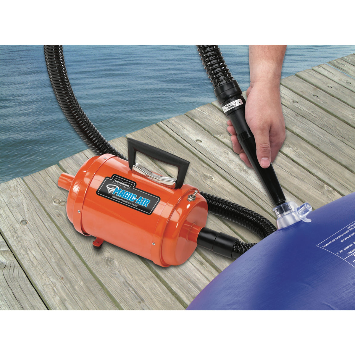 MetroVac MagicAir Deluxe Inflator and Deflator Air Blower Pump, Orange(Open Box)