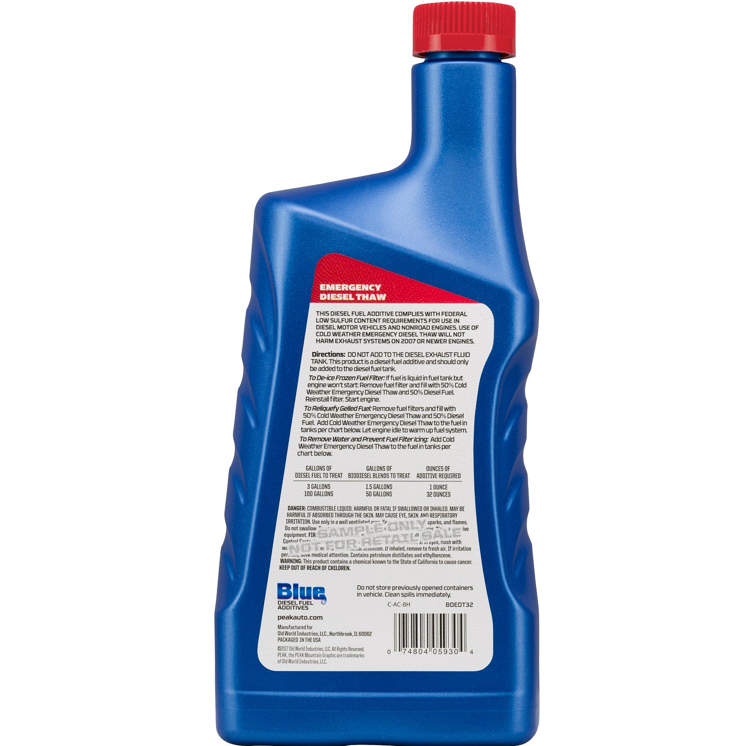 BlueDEF Diesel Urea & Deionized Water 2.5 Gal Jug & PEAK Fuel Additive, 32 Oz. - VMInnovations
