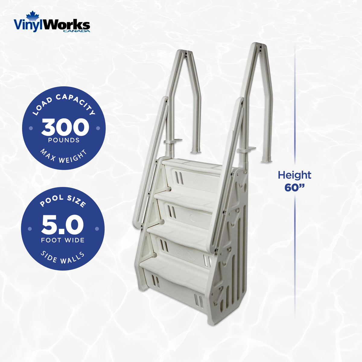 Vinyl Works Deluxe 32" Step Ladder for 46-60" Above Ground Pools, White (Used)