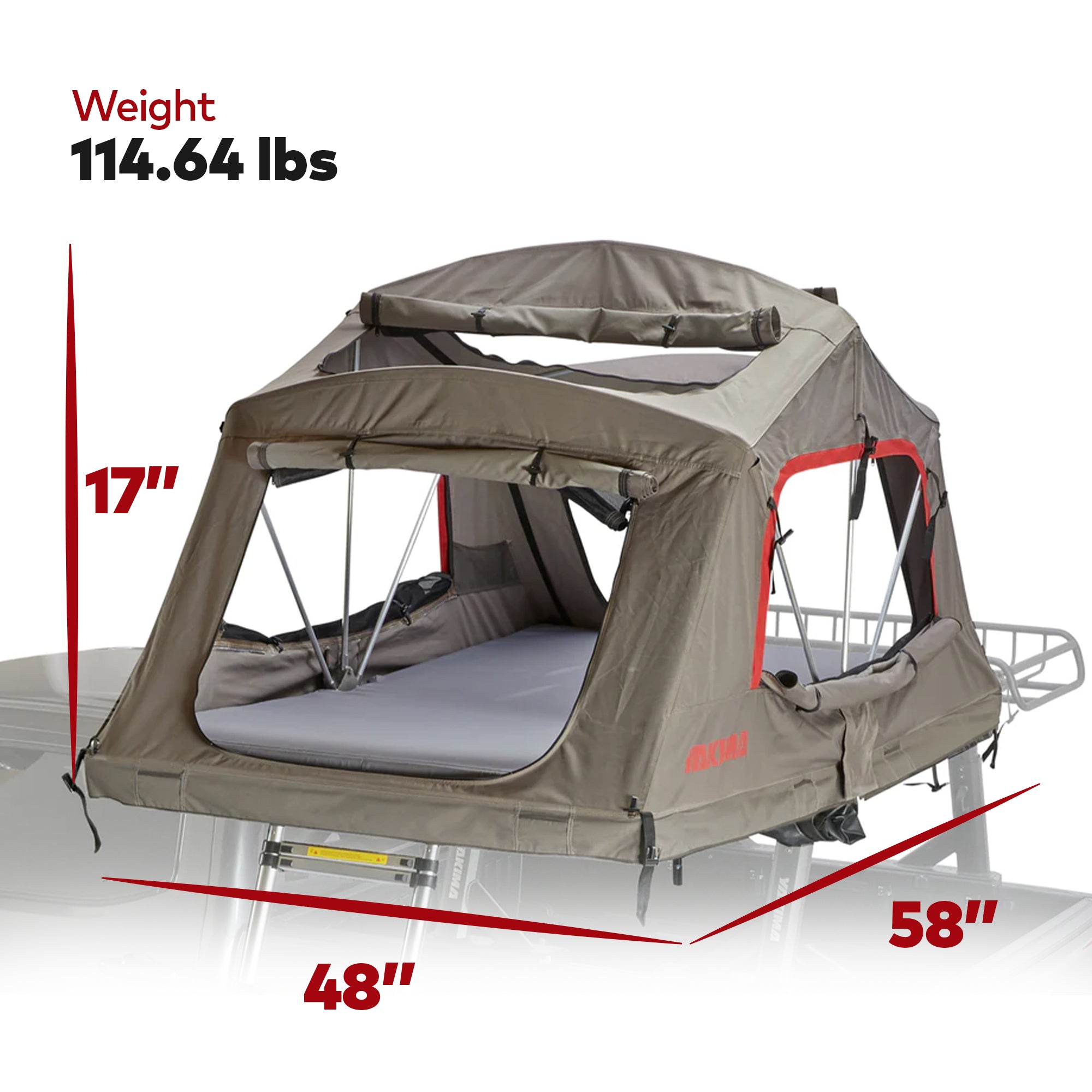 Yakima SkyRise HD Heavy Duty 4 Season Rooftop Tent for 2 People, Tan (Open Box) - VMInnovations