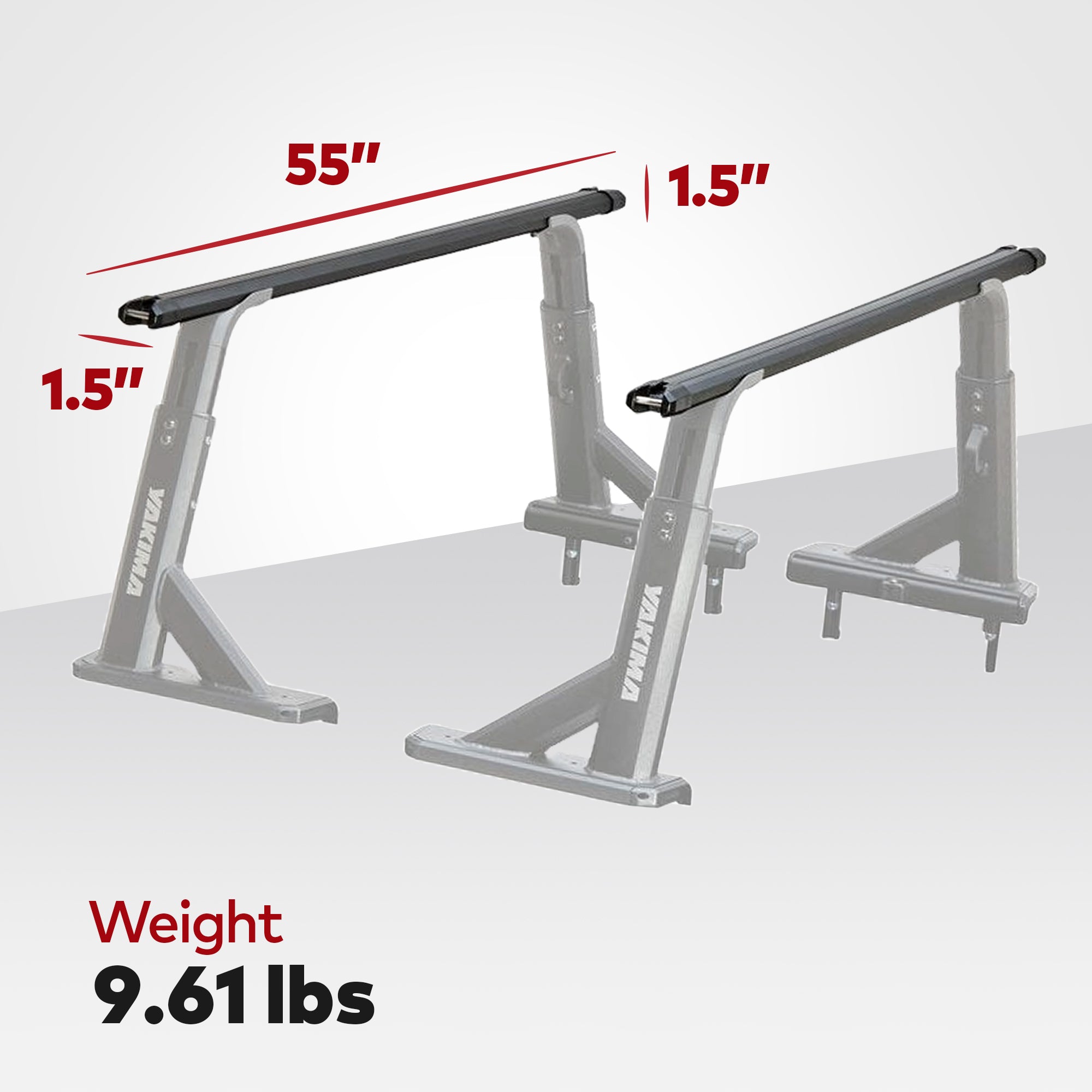 YAKIMA ReelDeal Padded Rooftop Rack Mount & 2 Pack 55 Inch Aluminum HD Crossbar