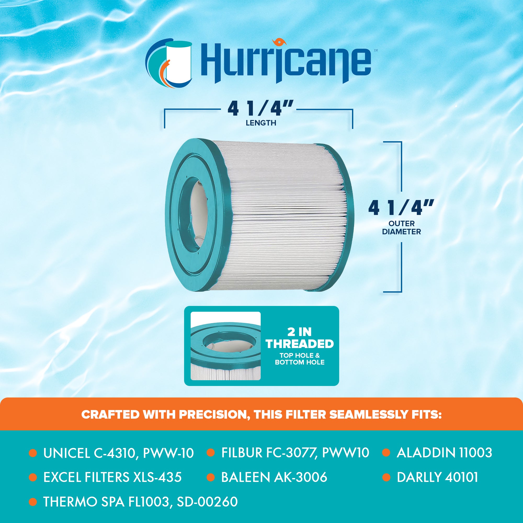Hurricane 4 Pack HF4310-02 Advanced Pool and Spa Filter Cartridge Replacement
