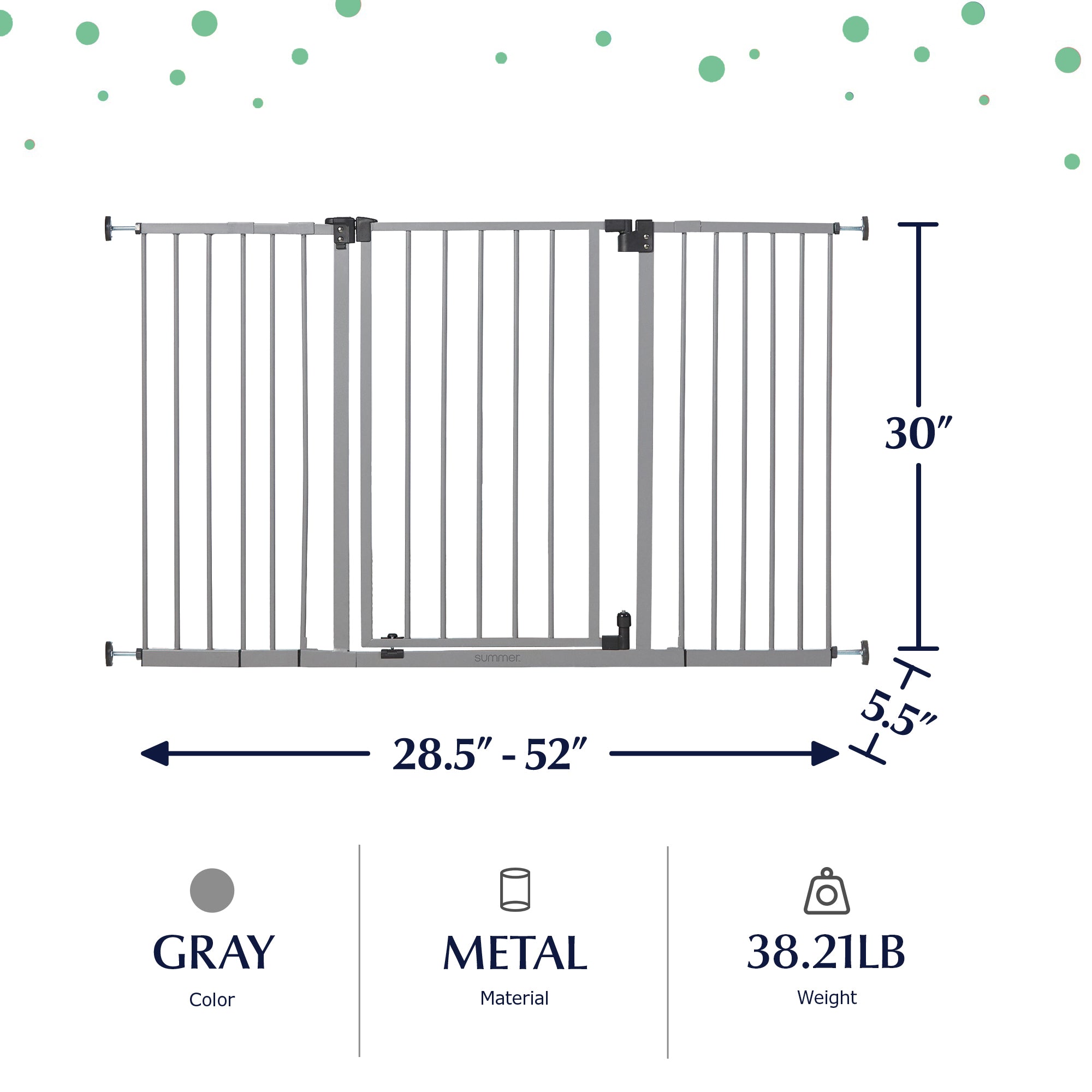 Ingenuity Summer Infant Central Station Safety Pet & Baby Gate, Gray (Open Box) - VMInnovations