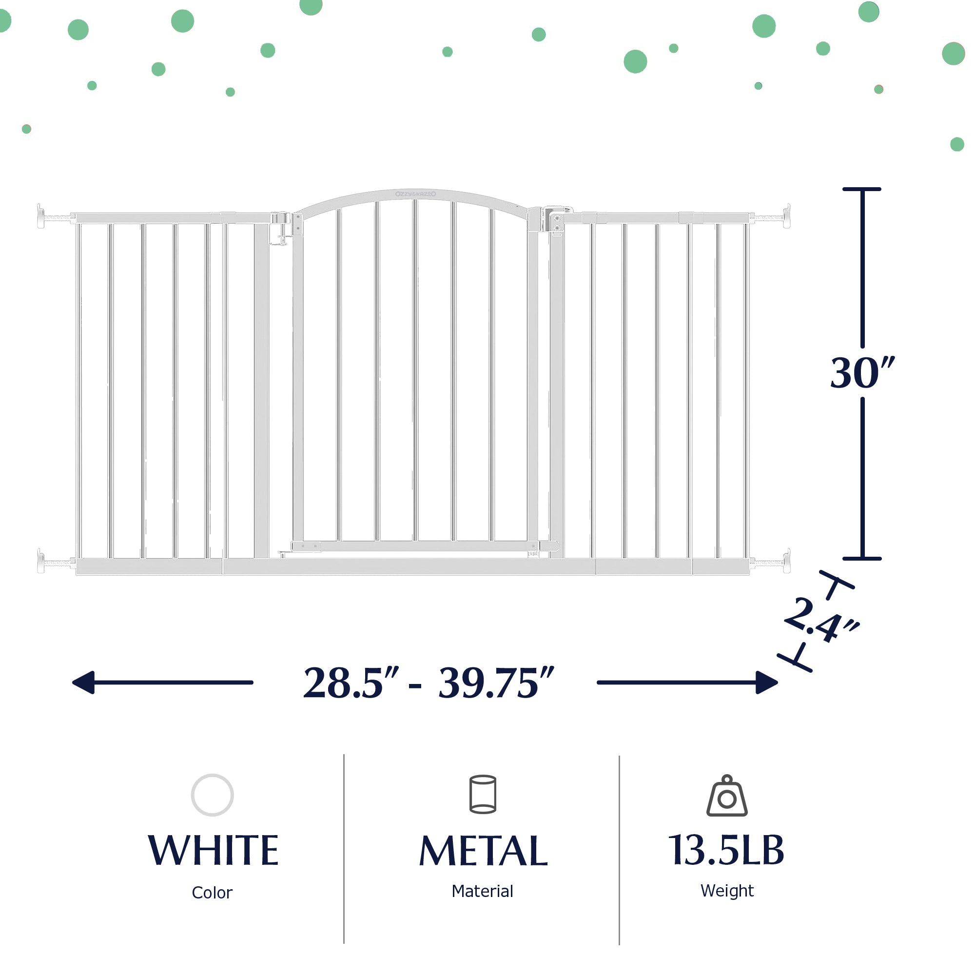 Ozzy & Kazoo 30" Wide Walk Through Dog Gate For Doorways and Stairways (Used) - VMInnovations