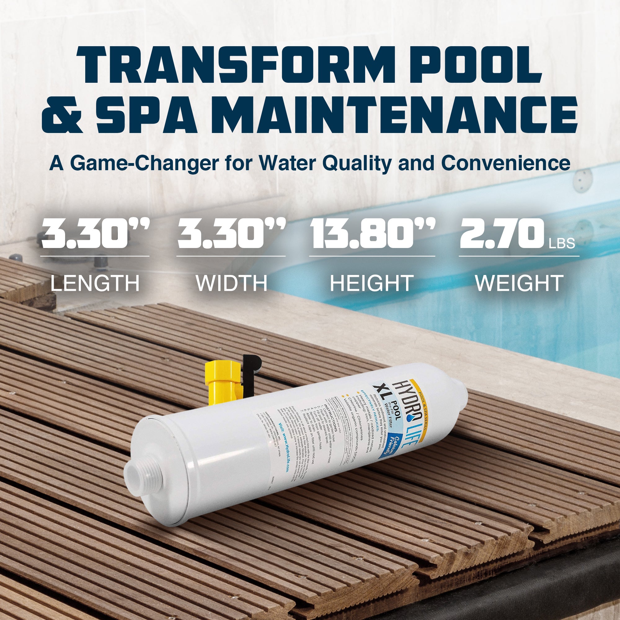 Camco Hydro Life Pool and Spa Filter with Shutoff Valve and Pre Filters Stain - VMInnovations