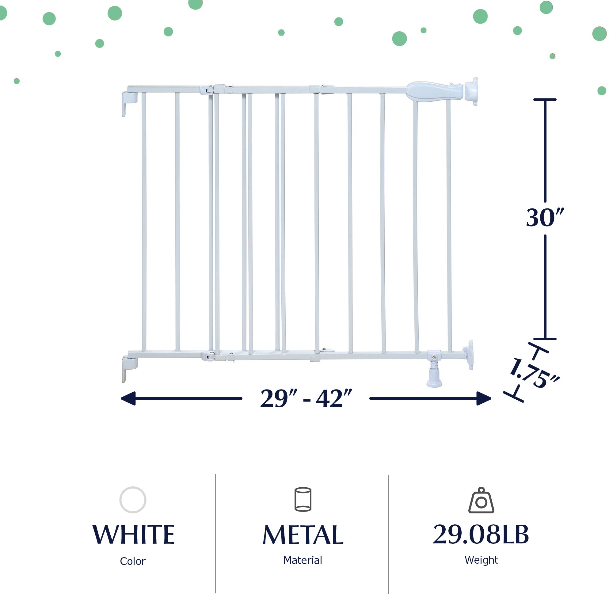 Ingenuity 30" Summer Infant Top of Stairs Simple to Secure Baby Gate, White - VMInnovations