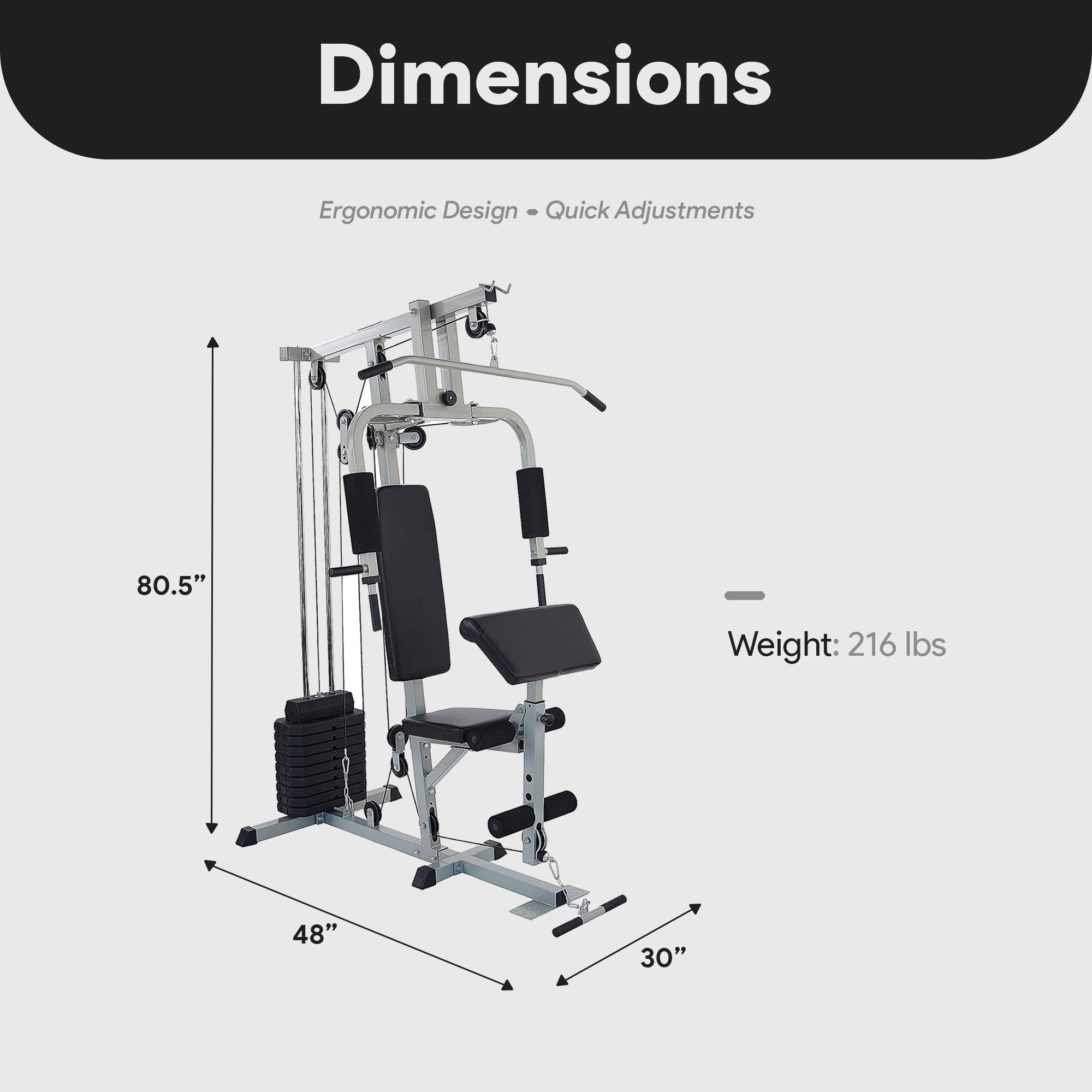 Everyday Essentials Home Gym Exercise Equipment Bench Strength Workout Station - VMInnovations