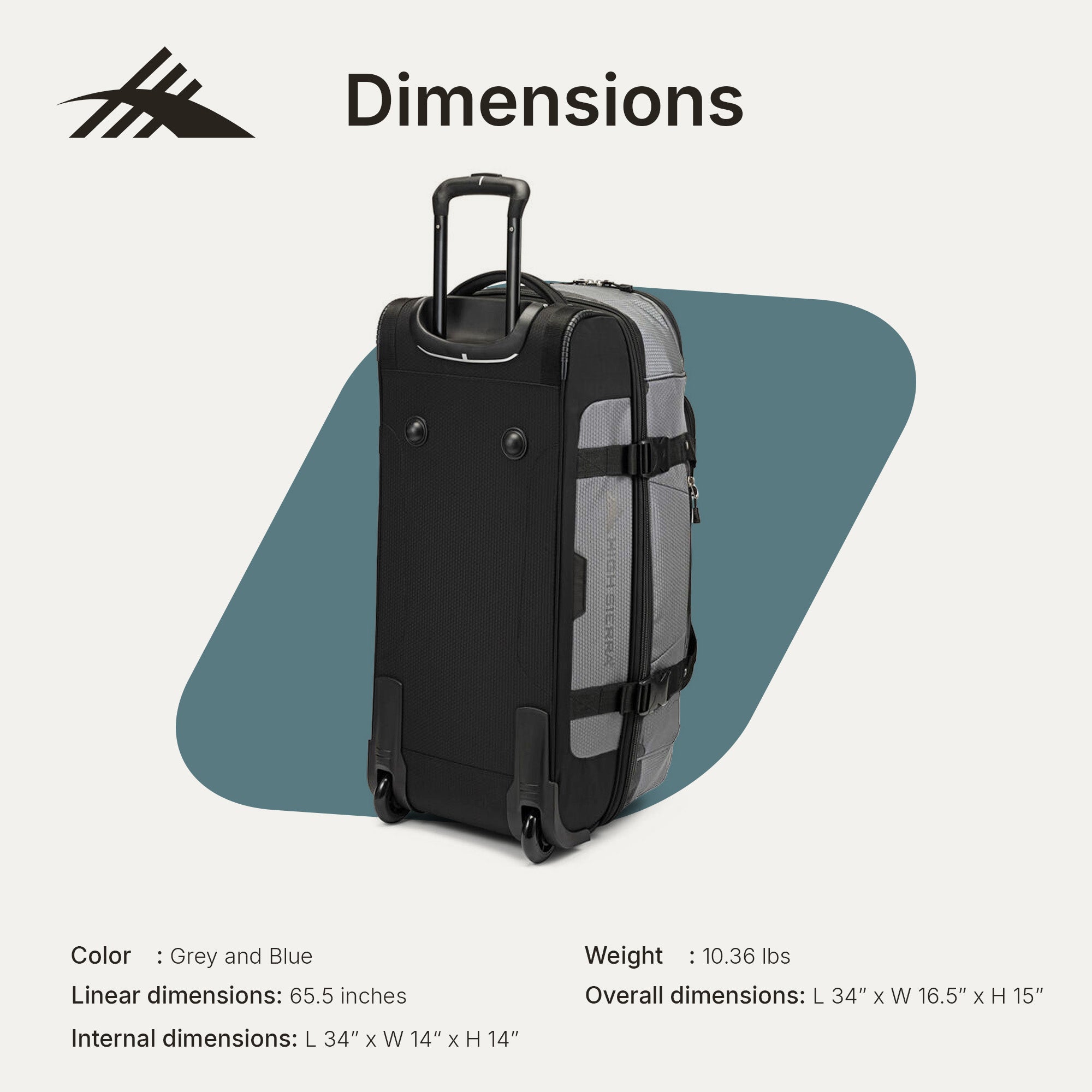 High Sierra Fairlead 34 Inch Drop Bottom Wheeled Duffel Bag Luggage (Open Box) - VMInnovations