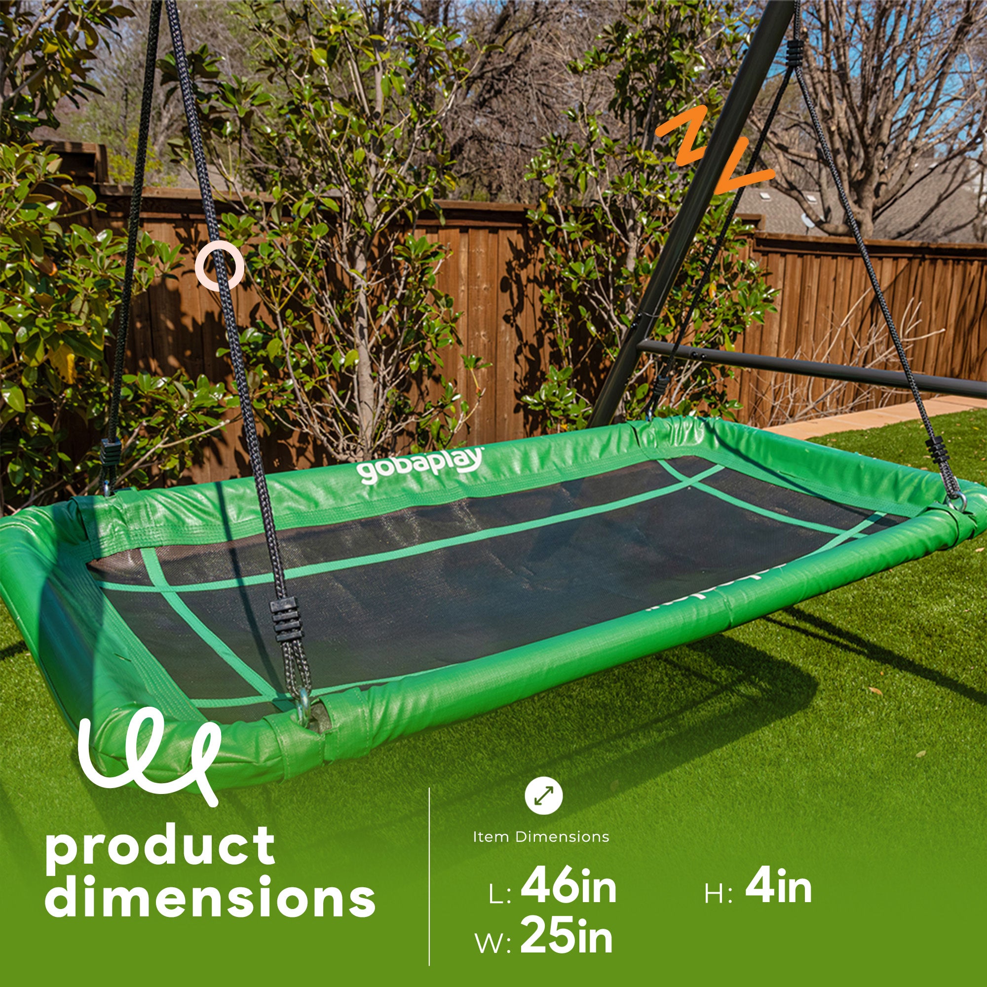 gobaplay Tree Swing, 46" x 25" Platform (Swingset Frame Not Included) (Open Box) - VMInnovations