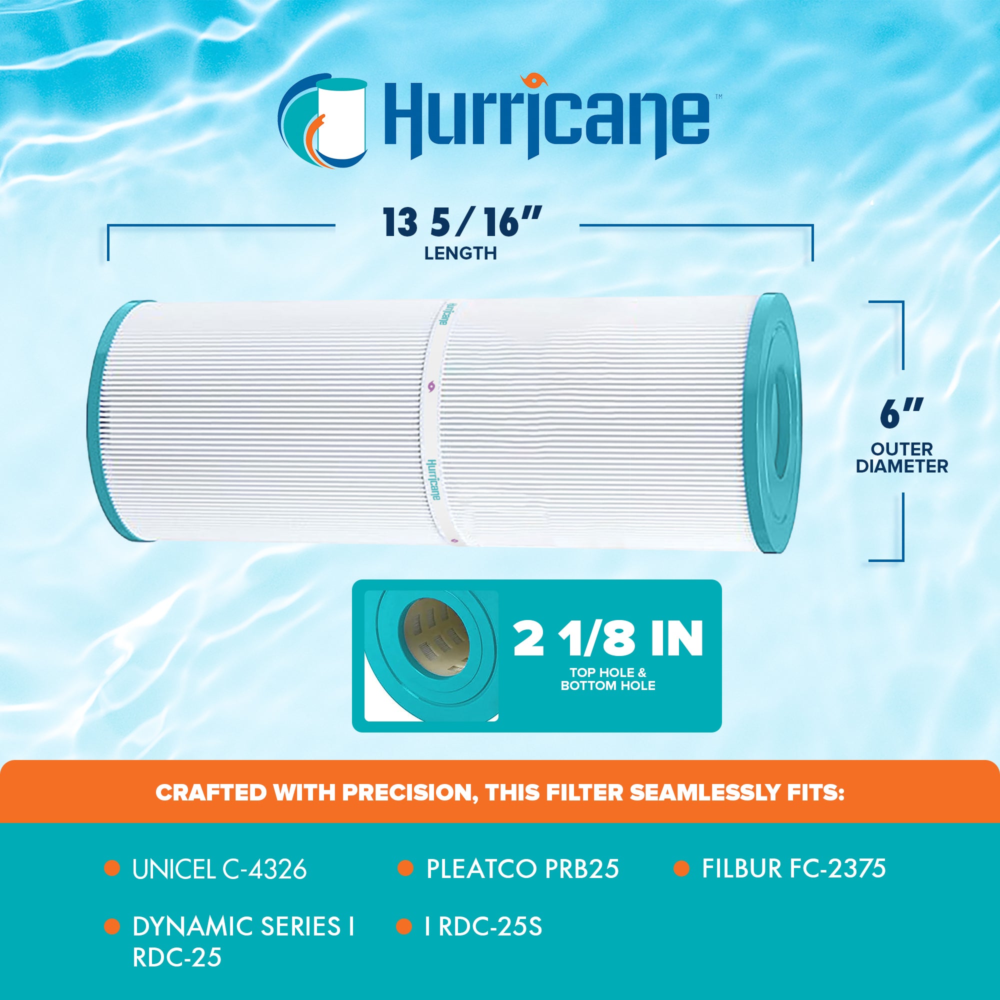 Hurricane 2 Pack HF4326-01 Advanced Pool and Spa Filter Cartridge Replacement - VMInnovations
