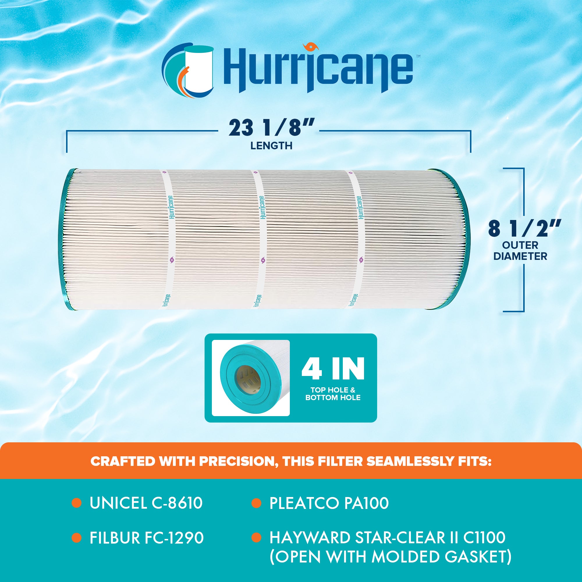 Hurricane Advanced Spa Filter for Pleatco PA100 and Unicel C-8610 (Open Box) - VMInnovations