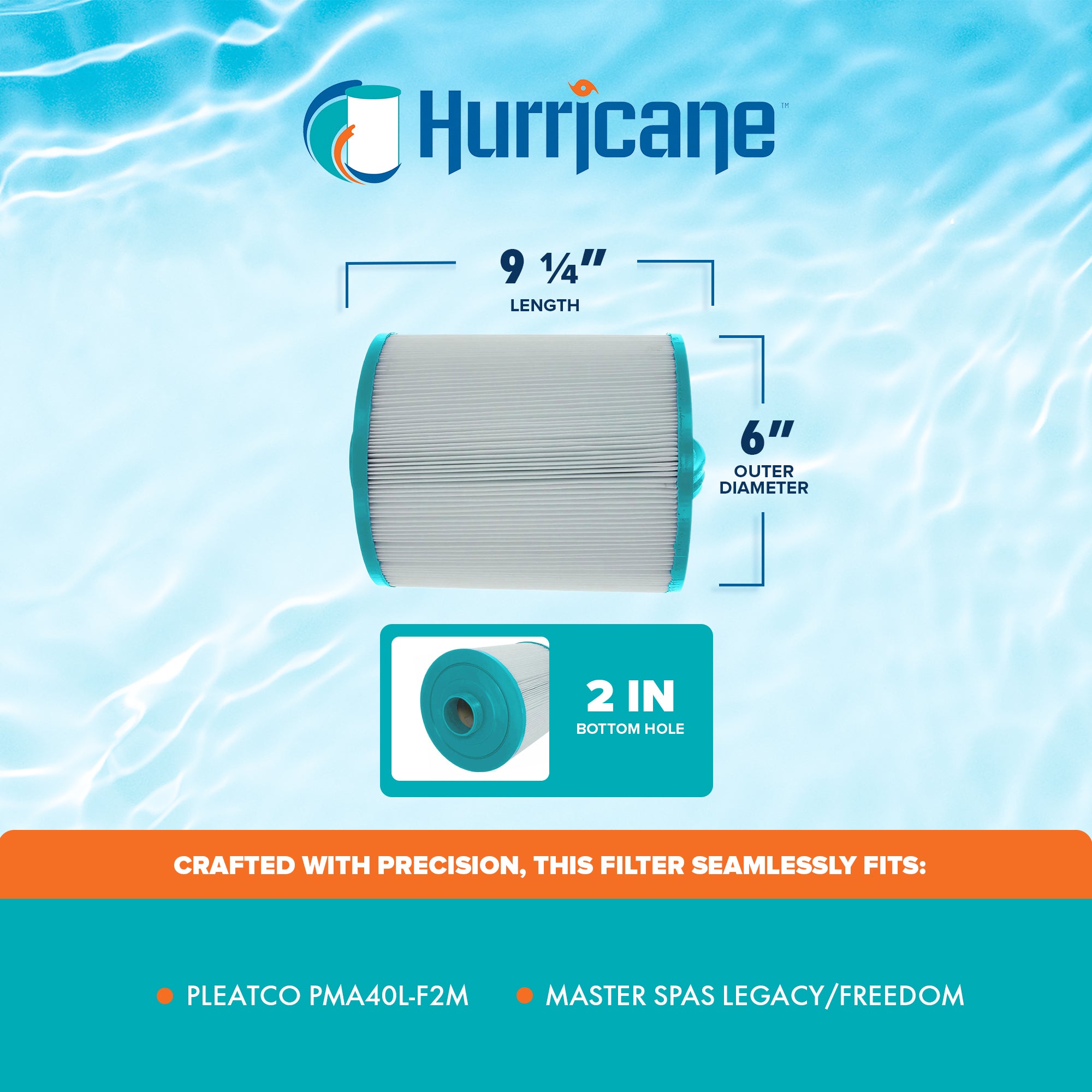 Hurricane Spa Filter Cartridge for Pleatco PMA40L-F2M & Master Spas (Open Box) - VMInnovations