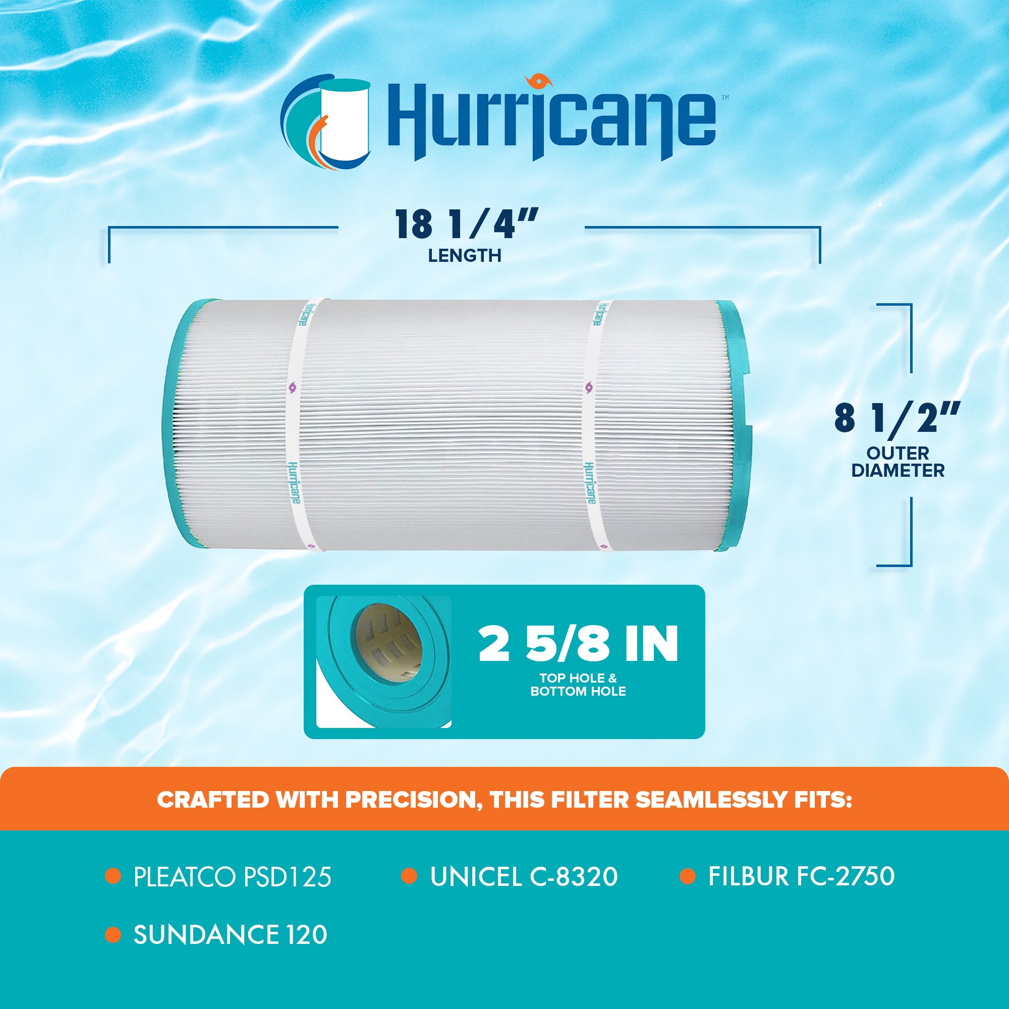 Hurricane Replacement Spa Filter for Pleatco PSD125 & Unicel C-8320 (Open Box) - VMInnovations