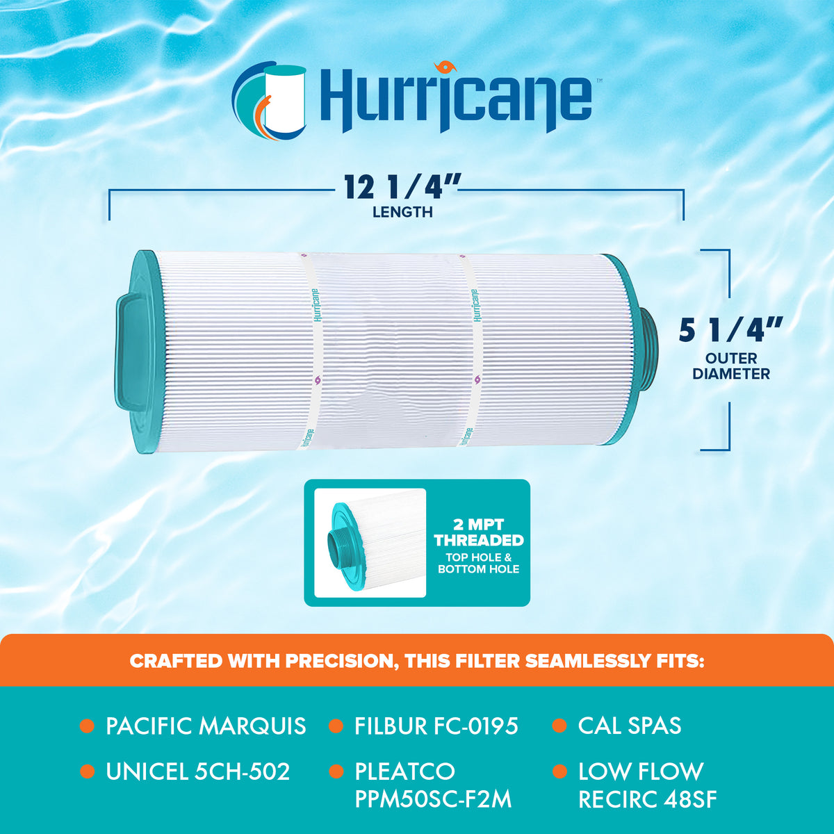 Hurricane 4 Pack HF5H502-01 Advanced Pool and Spa Filter Cartridge Replacement
