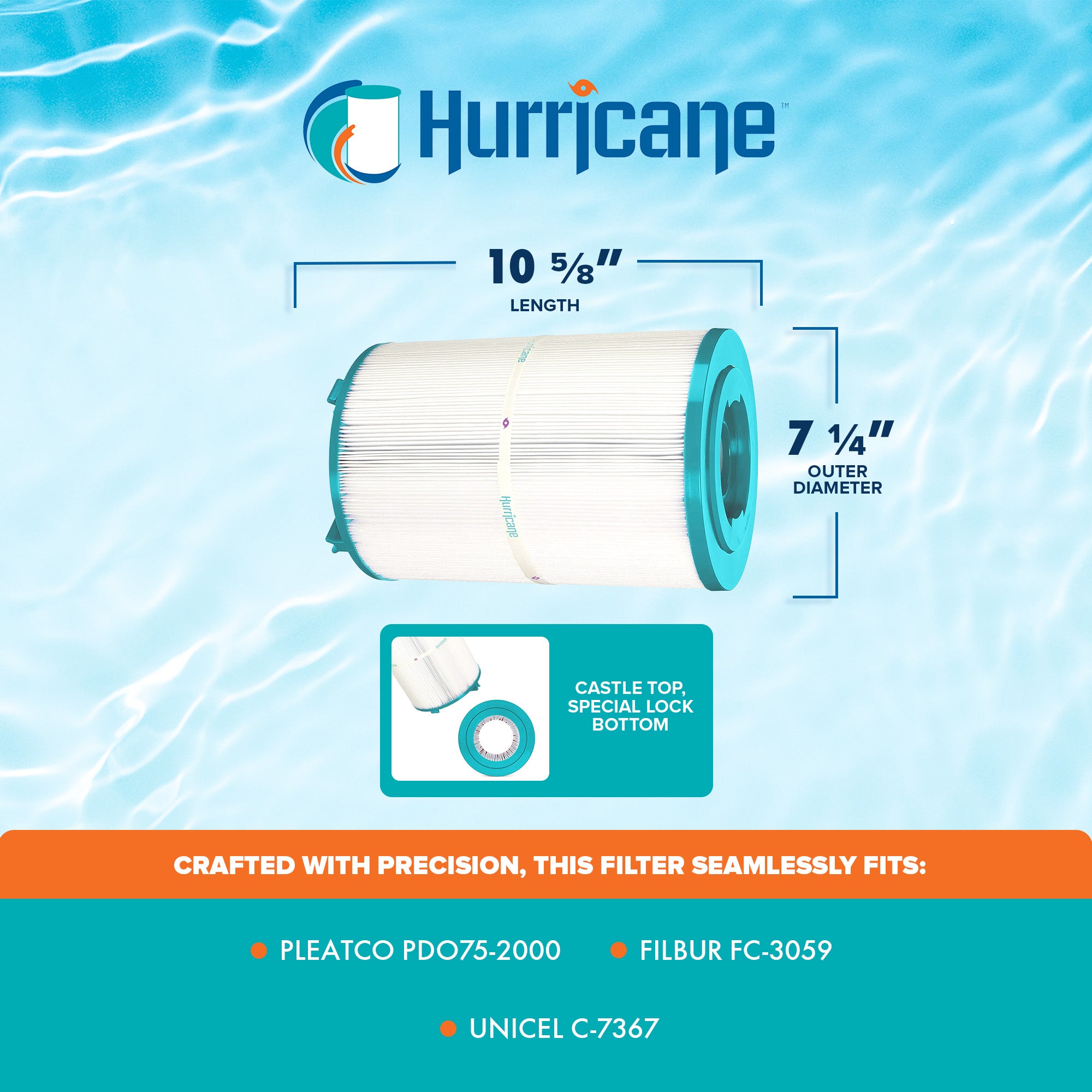 Hurricane HF7367 Replacement Filter Cartridge for Unicel C-7367 and PDO75-2000