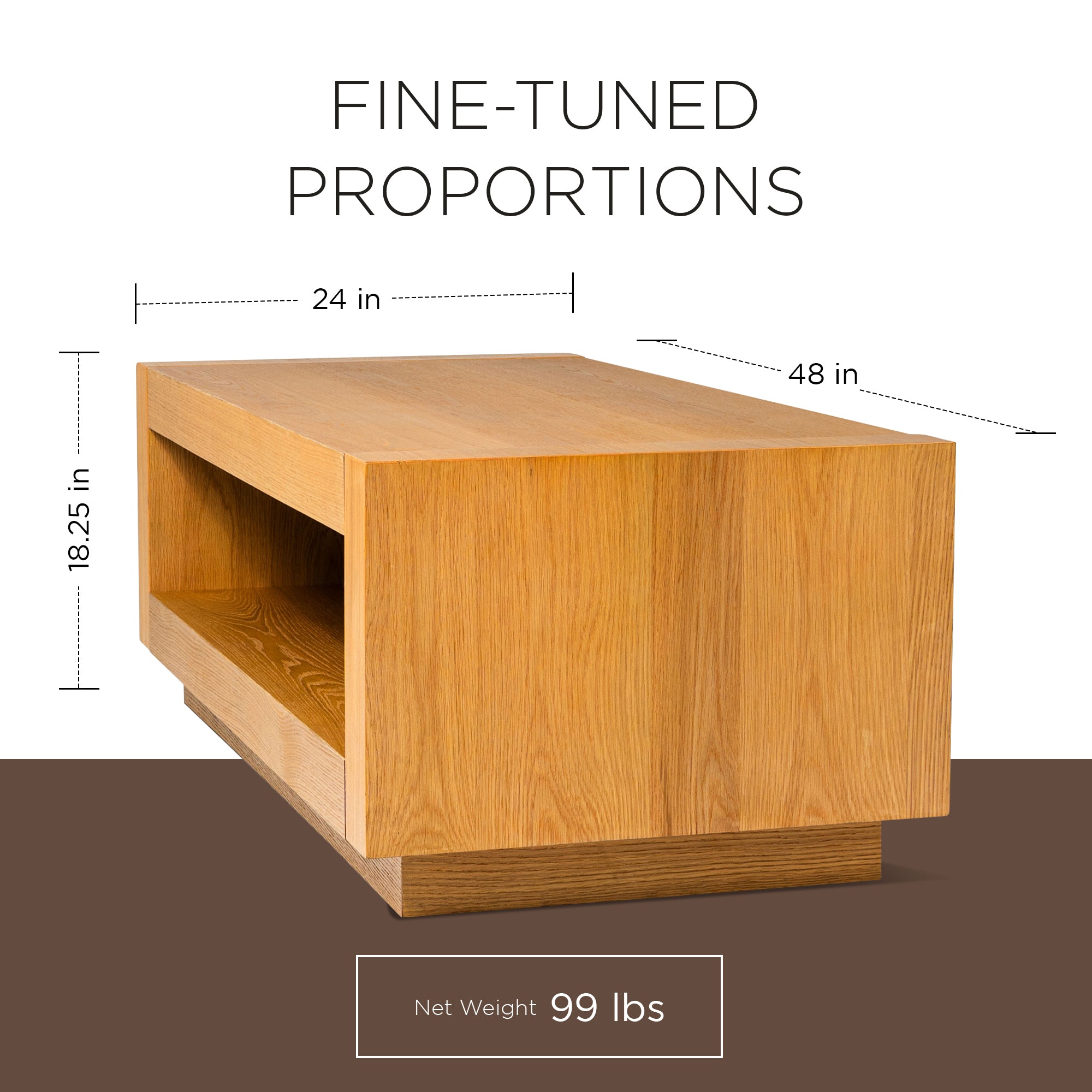 Maven Lane Contemporary Wooden Coffee Table in Refined Natural Finish (Used) - VMInnovations