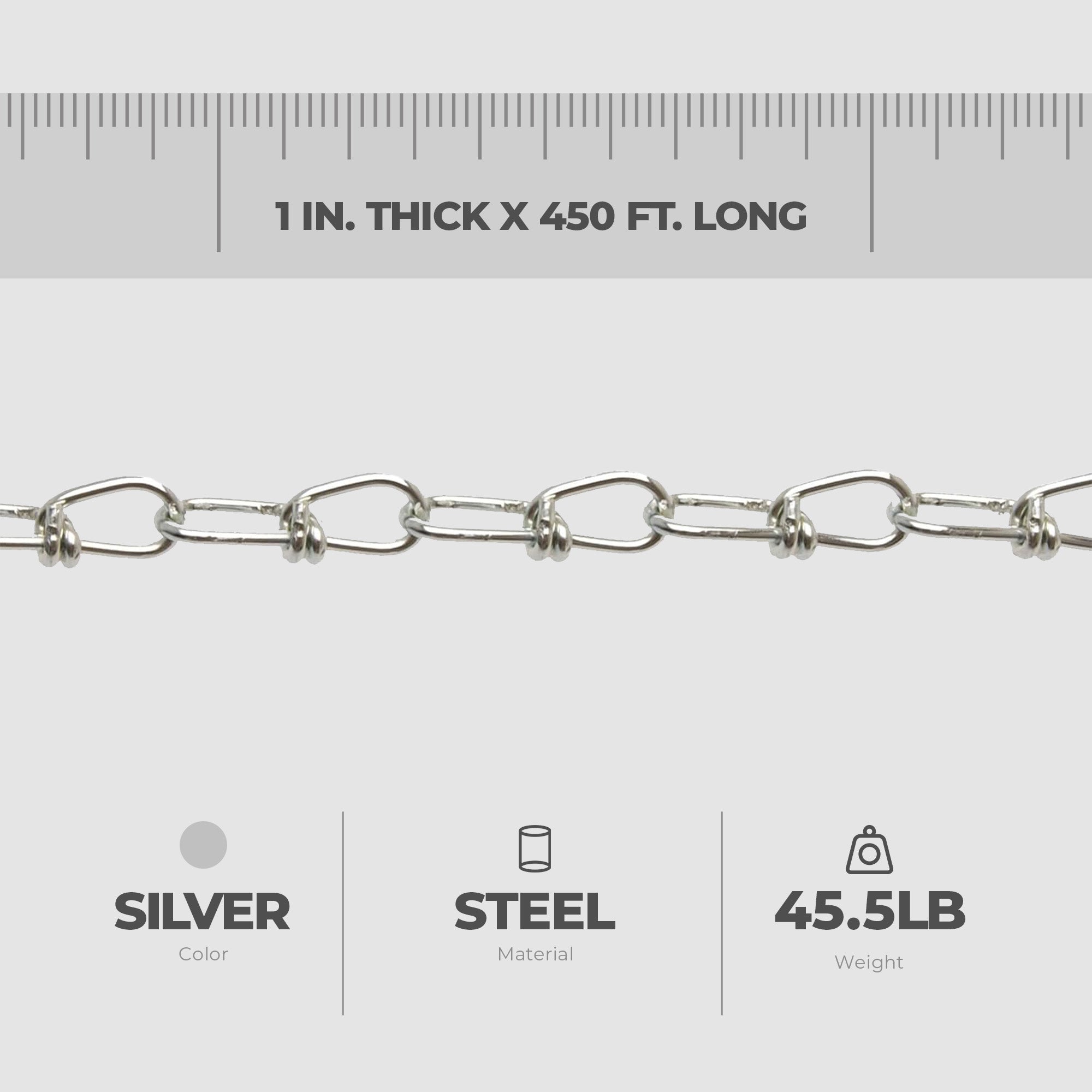 Campbell Chain & Fittings Steel Zinc Plated Inco Double Loop Chain Square Pail - VMInnovations