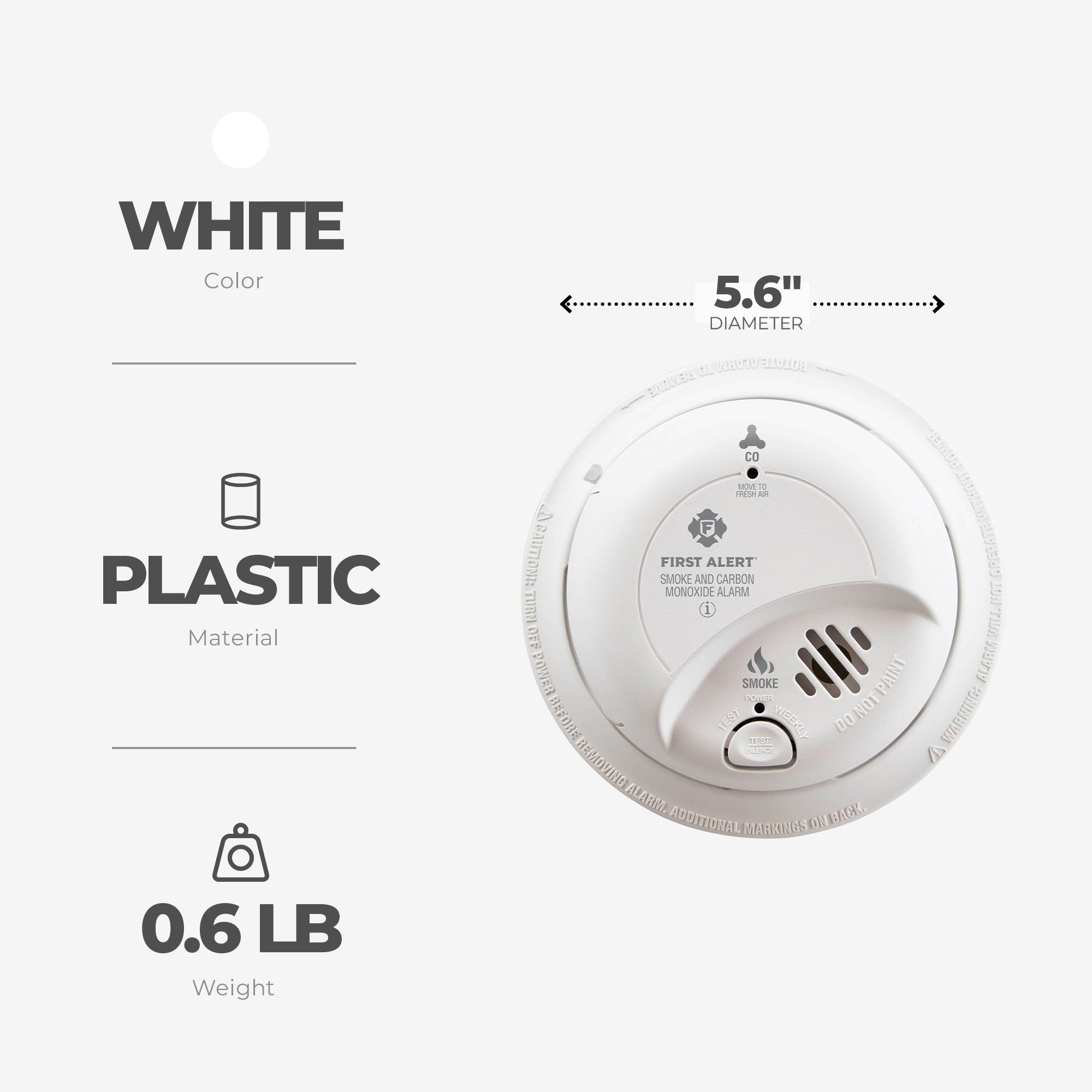 First Alert 2 Pack Smoke and Carbon Monoxide Alarm Detector with 9 Volt Battery