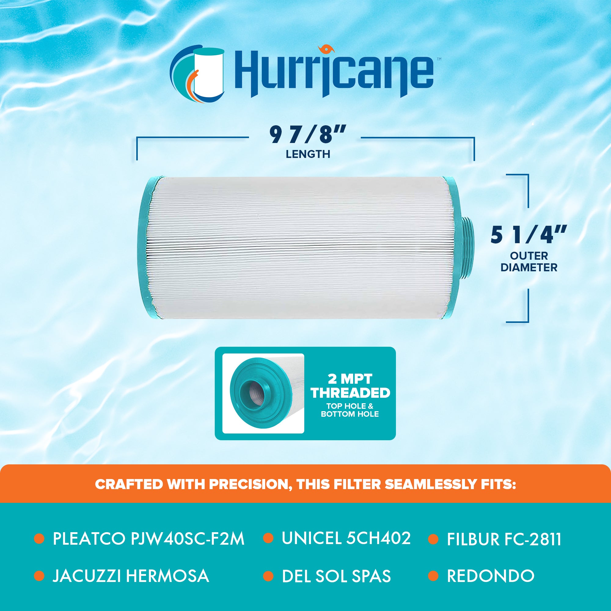 Hurricane 4 Pack HF5H402-01 Advanced Pool and Spa Filter Cartridge Replacement