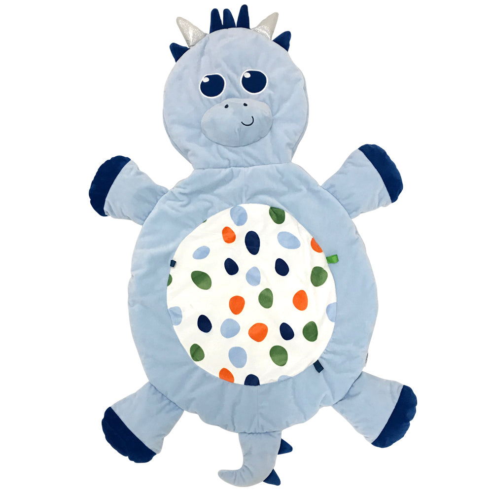 Little Tikes 3 in 1 Infant Tummy Time Plush Pillow Playmat Baby Toy, Blue Dino - VMInnovations
