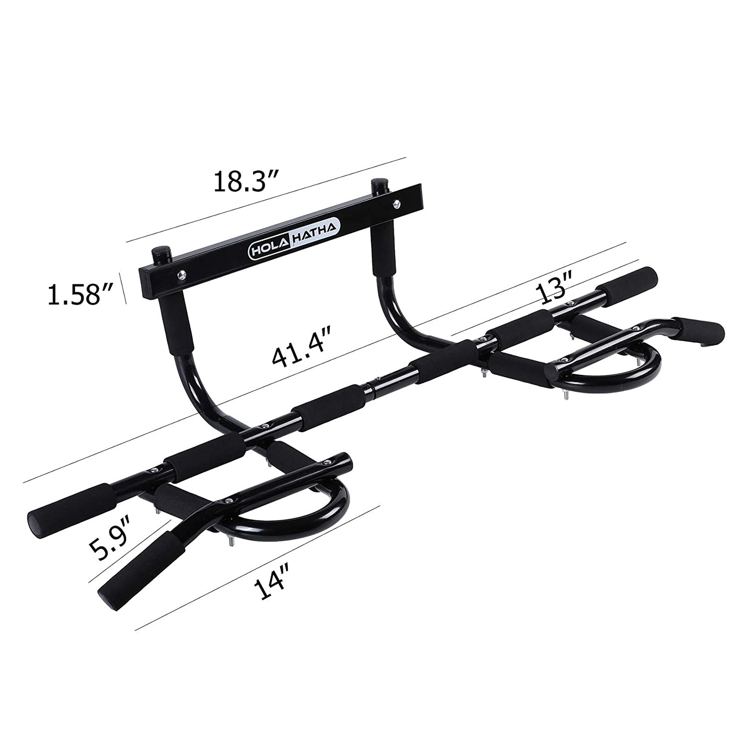 HolaHatha Home Door Pull Up Chin Up Bar for Doorway Exercise Fitness (Open Box) - VMInnovations