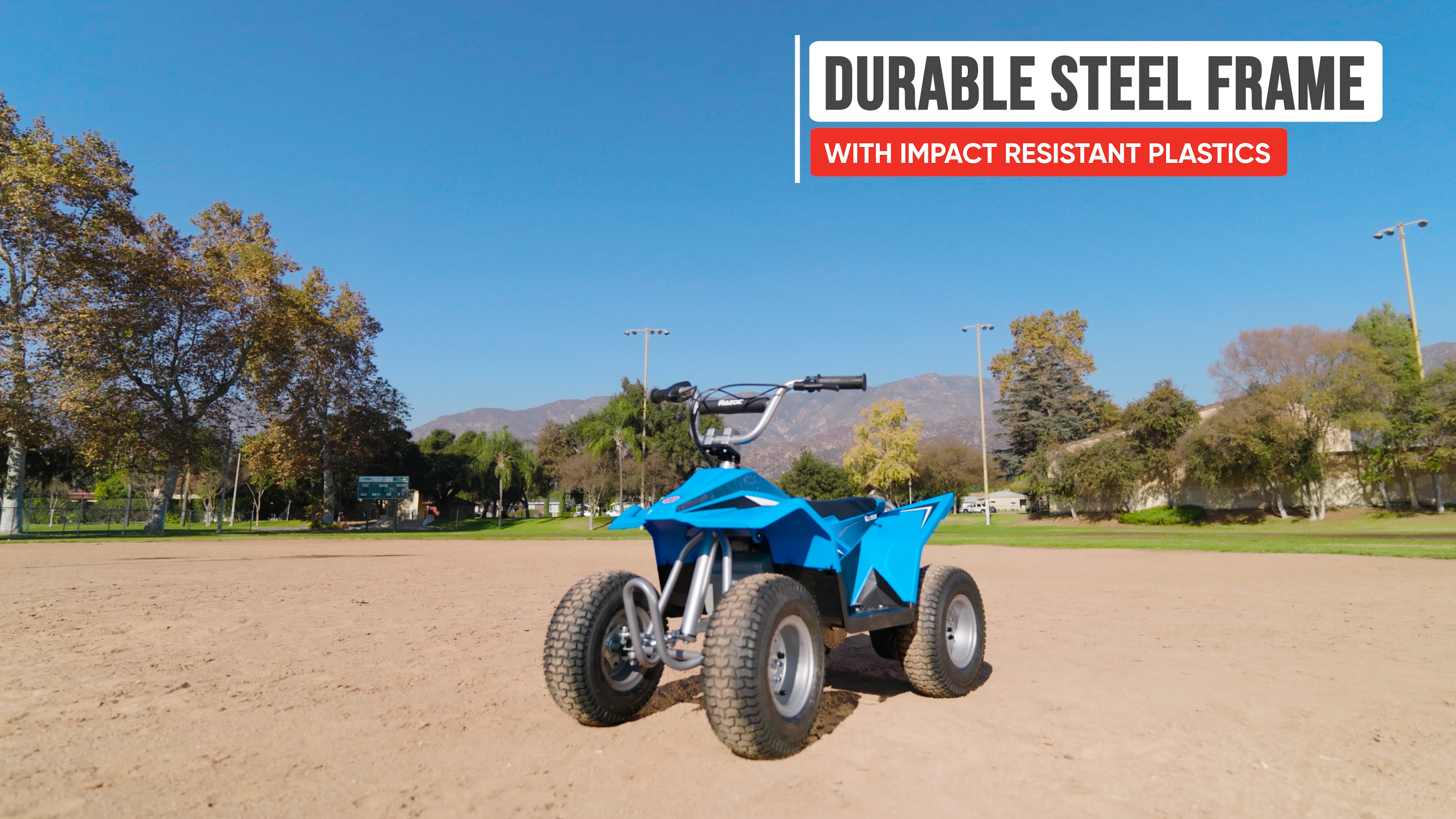 Razor Kids Electric Off Road Dirt Quad 4-Wheeler ATV, Blue (For Parts)