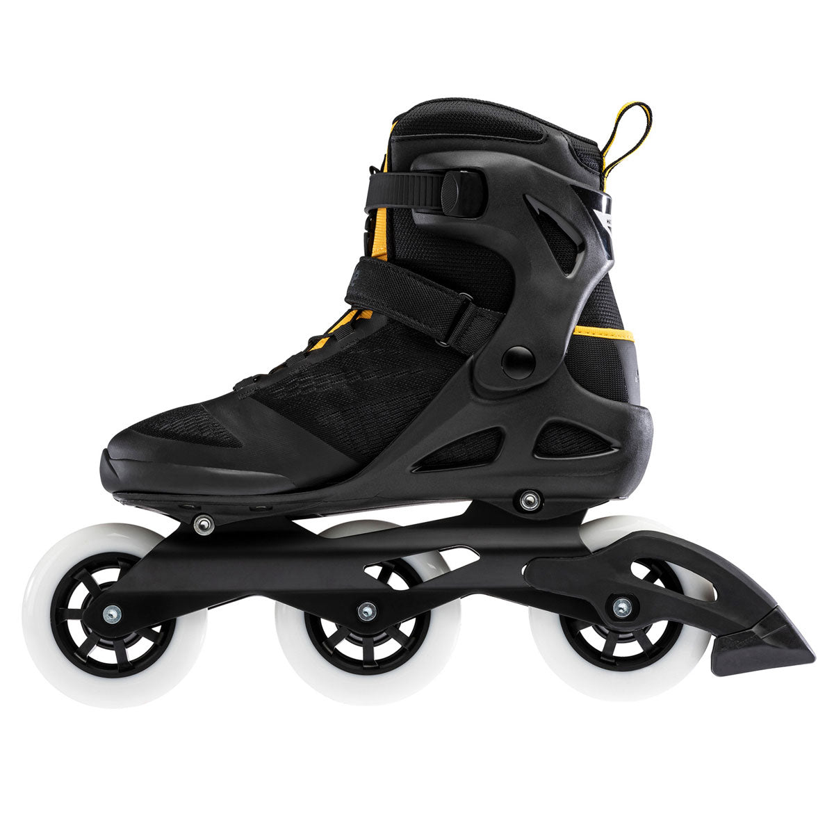 Rollerblade 100 3WD Men's Adult Inline Skate Size 12, Black & Yellow (Open Box)