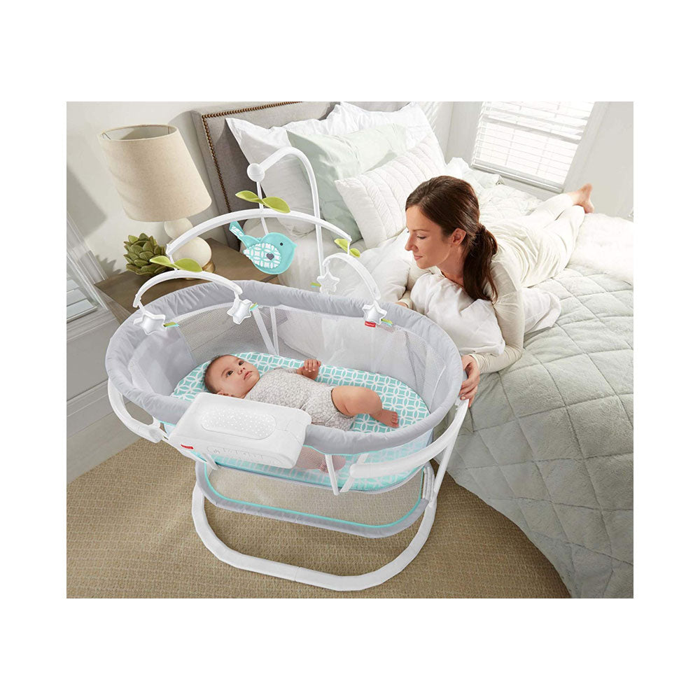 Fisher-Price DPV71 Soothing Motions Swaying Baby Bassinet with Lights and Sounds