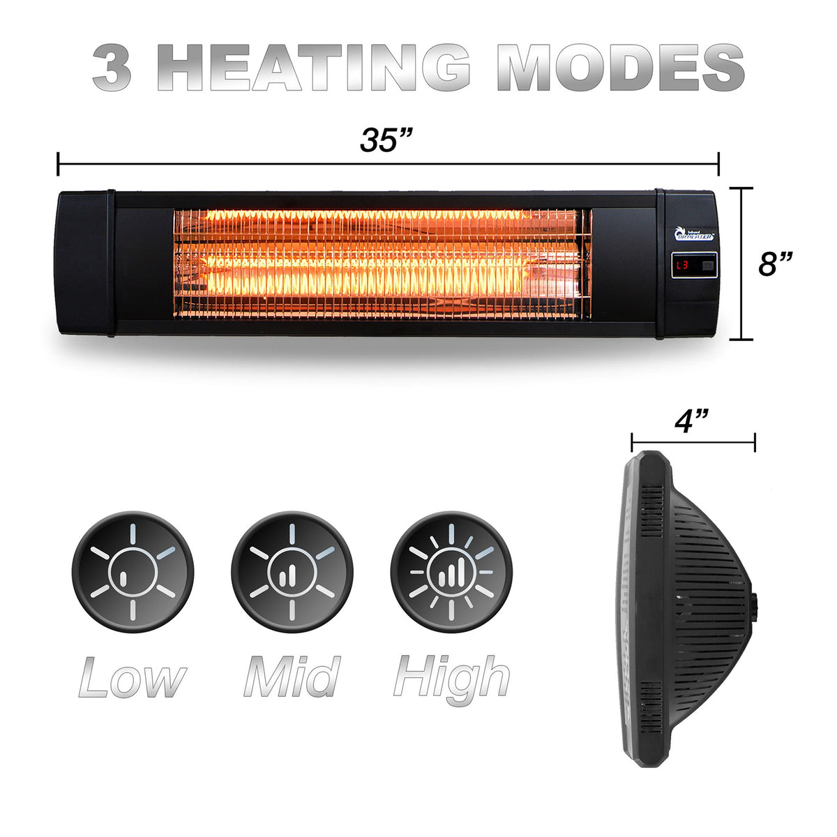 Dr. Infrared 1500W Carbon Infrared Wall or Ceiling Heater (For Parts)