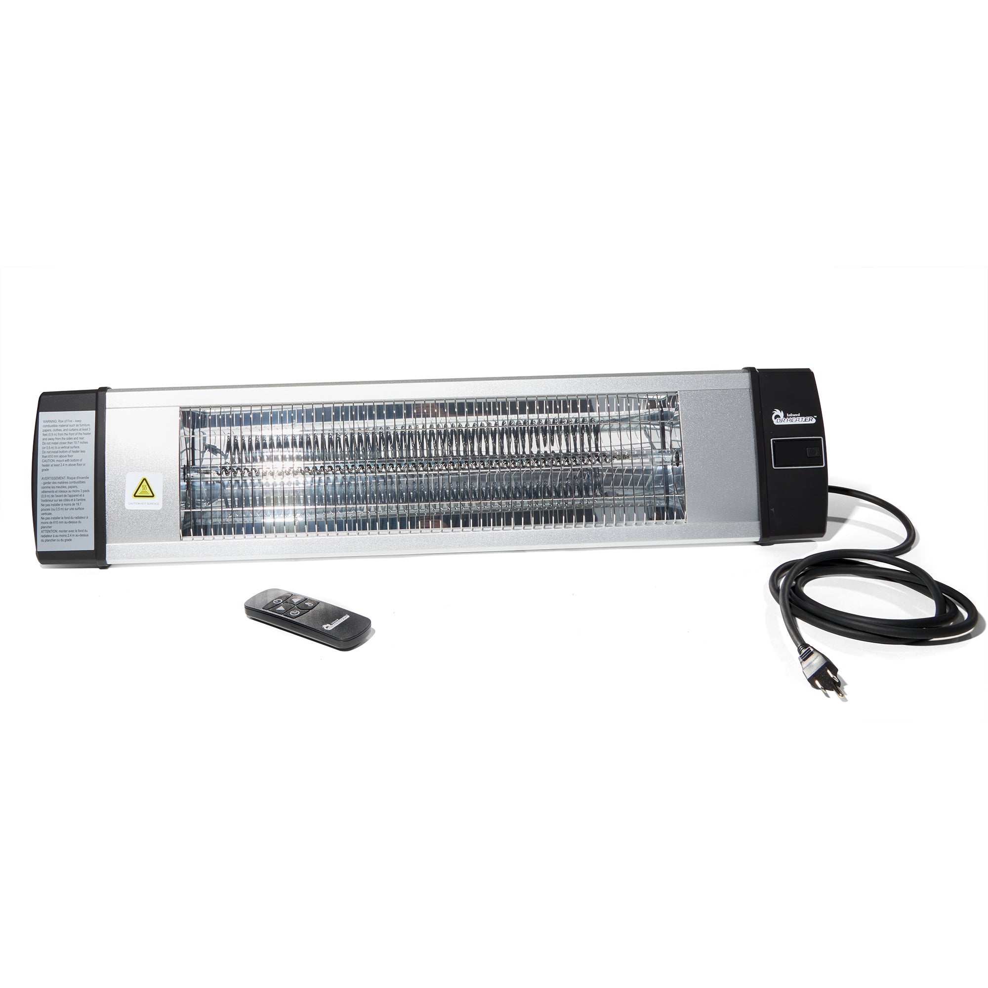 Dr. Infrared DR-238 1500W Infrared Indoor Outdoor Wall or Ceiling Heater, Silver - VMInnovations