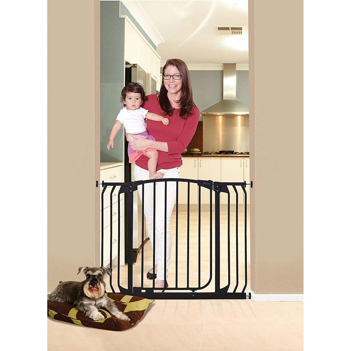 Dreambaby L798B Chelsea 38 to 46 Inch Auto-Close Baby Pet Safety Gate, Black - VMInnovations