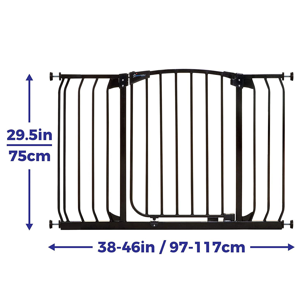 Dreambaby L798B Chelsea 38 to 46 Inch Auto-Close Baby Pet Safety Gate, Black - VMInnovations