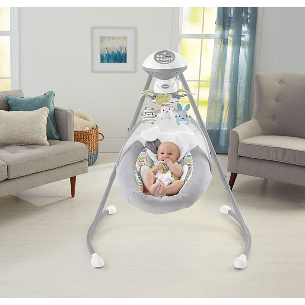 Fisher Price Sweet Snuggapuppy Dreams Baby Infant Cradle N Swing Chair, Gray