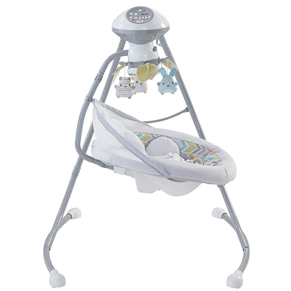 Fisher Price Sweet Snuggapuppy Dreams Baby Infant Cradle N Swing Chair, Gray