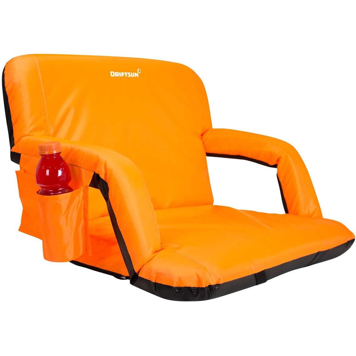 Driftsun Padded Extra Wide Reclining Stadium Seat Chair, Orange (Open Box)