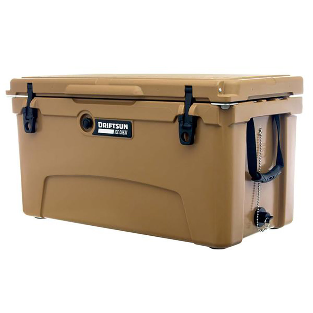 Driftsun Portable 75 Quart Insulated Hardside Ice Chest Cooler, Tan (For Parts)