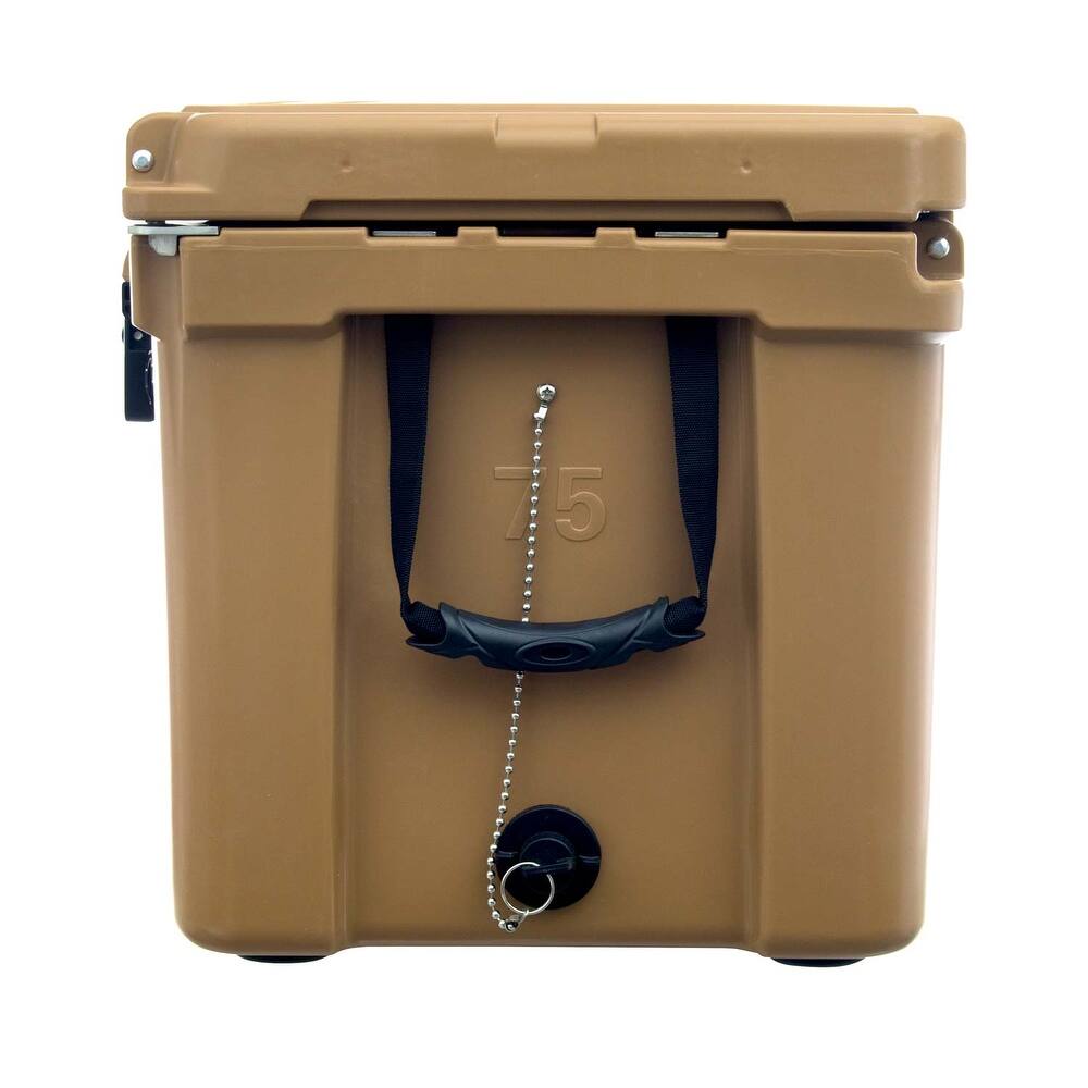 Driftsun Portable 75 Quart Insulated Hardside Ice Chest Cooler, Tan (For Parts)
