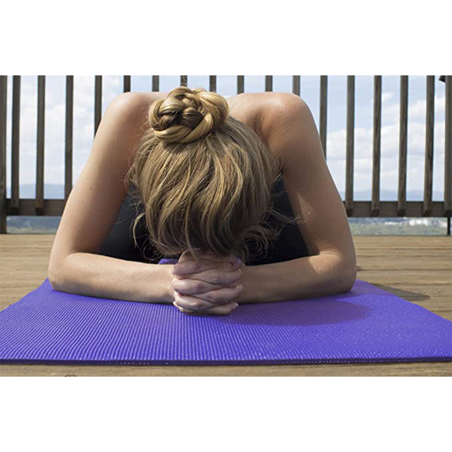 Yoga Accessories 0.25 Inch Thick Non Slip Pilates Mat, Dark Purple (Open Box) - VMInnovations