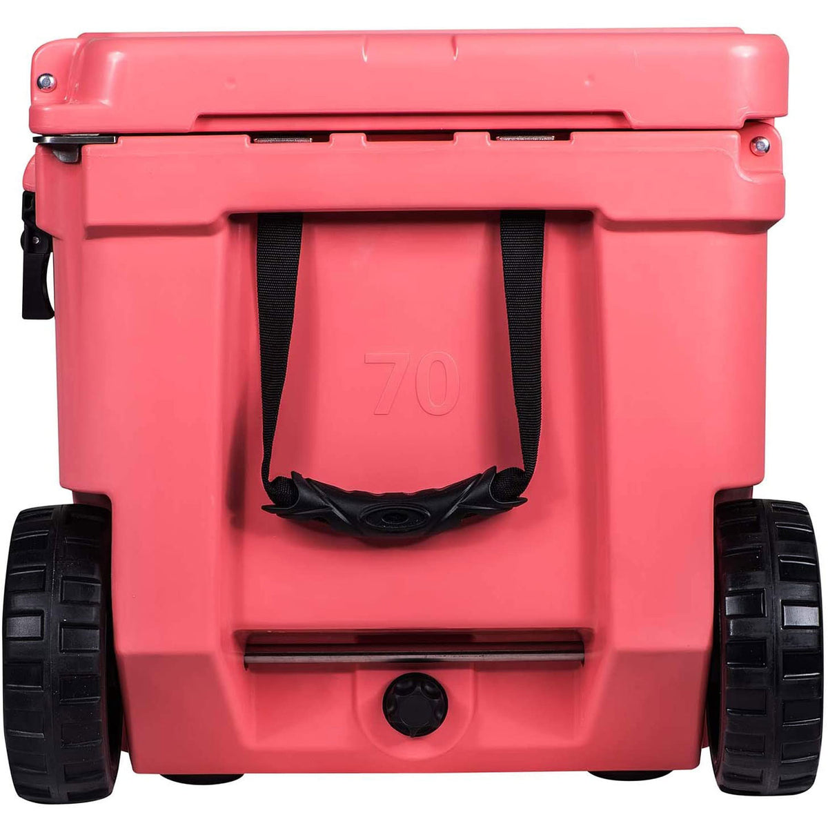 Driftsun 70 Quart Rolling Insulated Rotomolded Cooler Chest, Coral (Open Box)