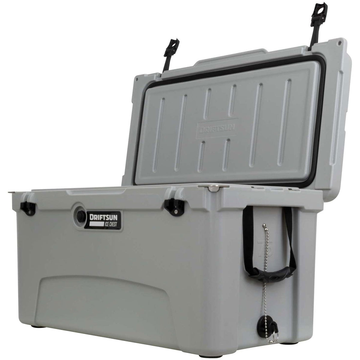 Driftsun 75 Quart Portable Insulated Rotomolded Cooler Chest, Grey (For Parts)