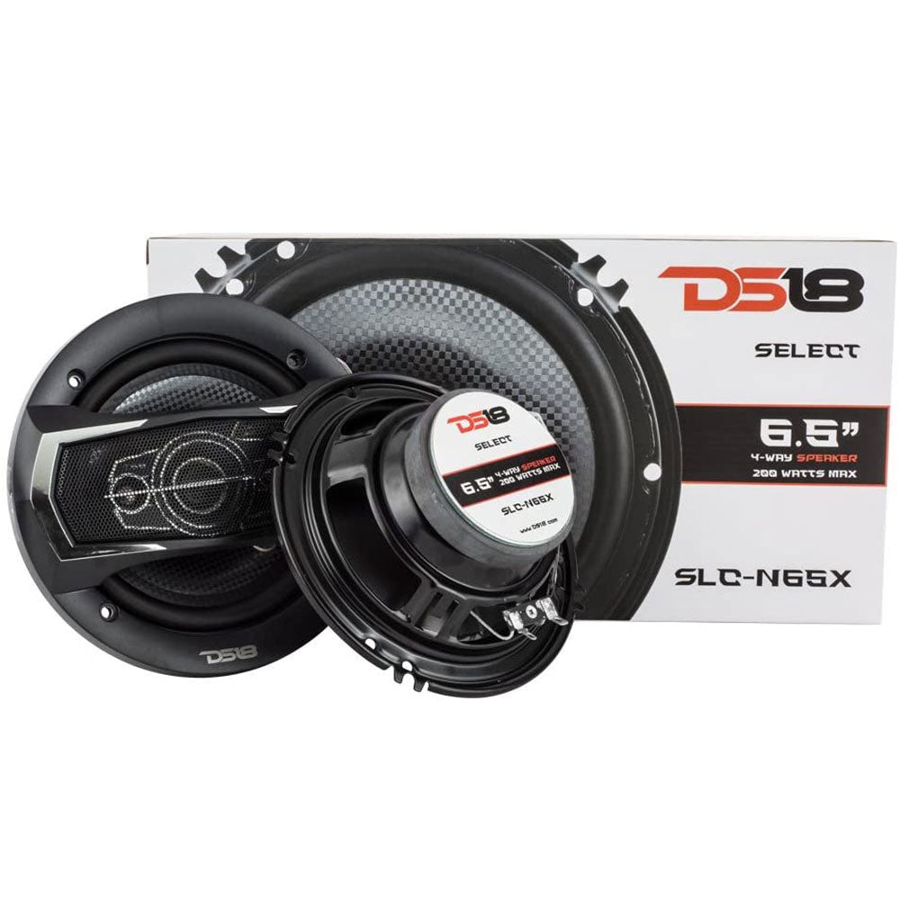 DS18 SLC-N65X SELECT 6.5" 4 Way 200W 4 Ohm Car Stereo Coaxial Speaker (8 Pack)